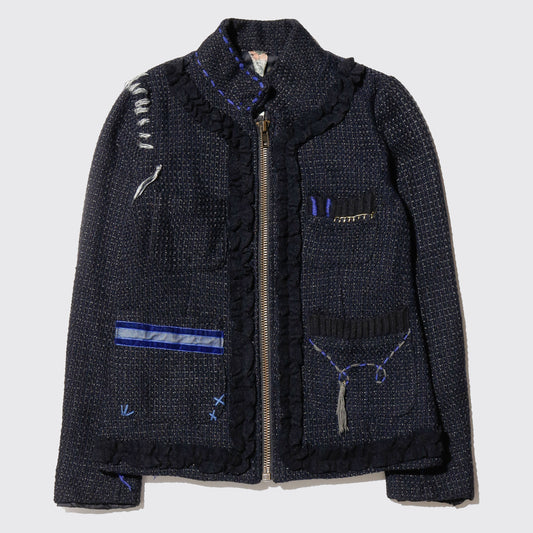 vintage desigual decorated tweed jacket