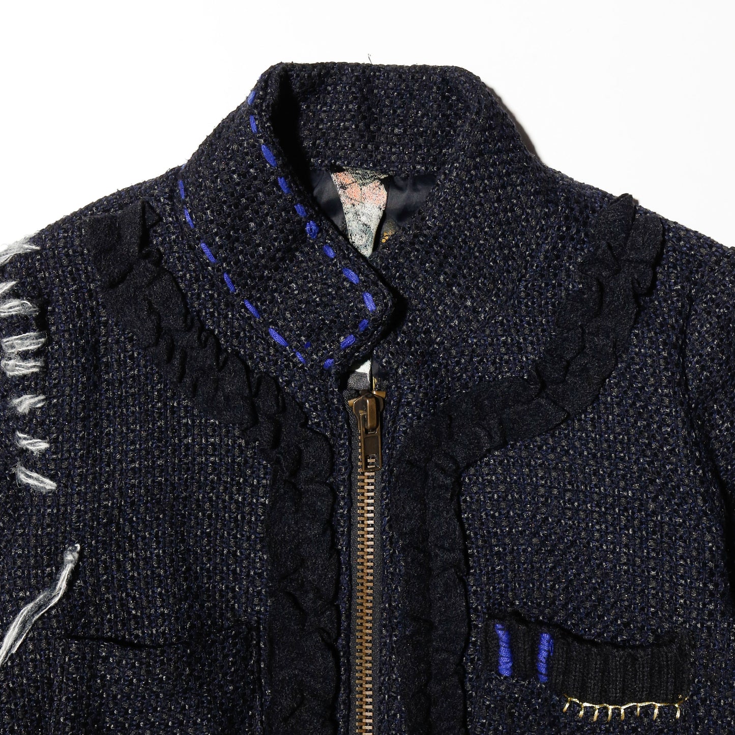 vintage desigual decorated tweed jacket