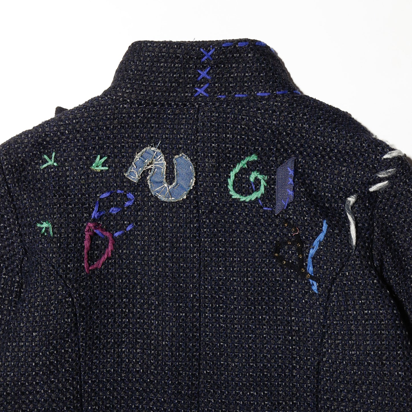 vintage desigual decorated tweed jacket
