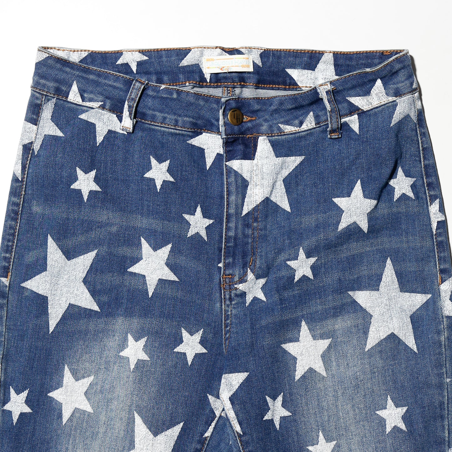vintage faded star mega flare jeans