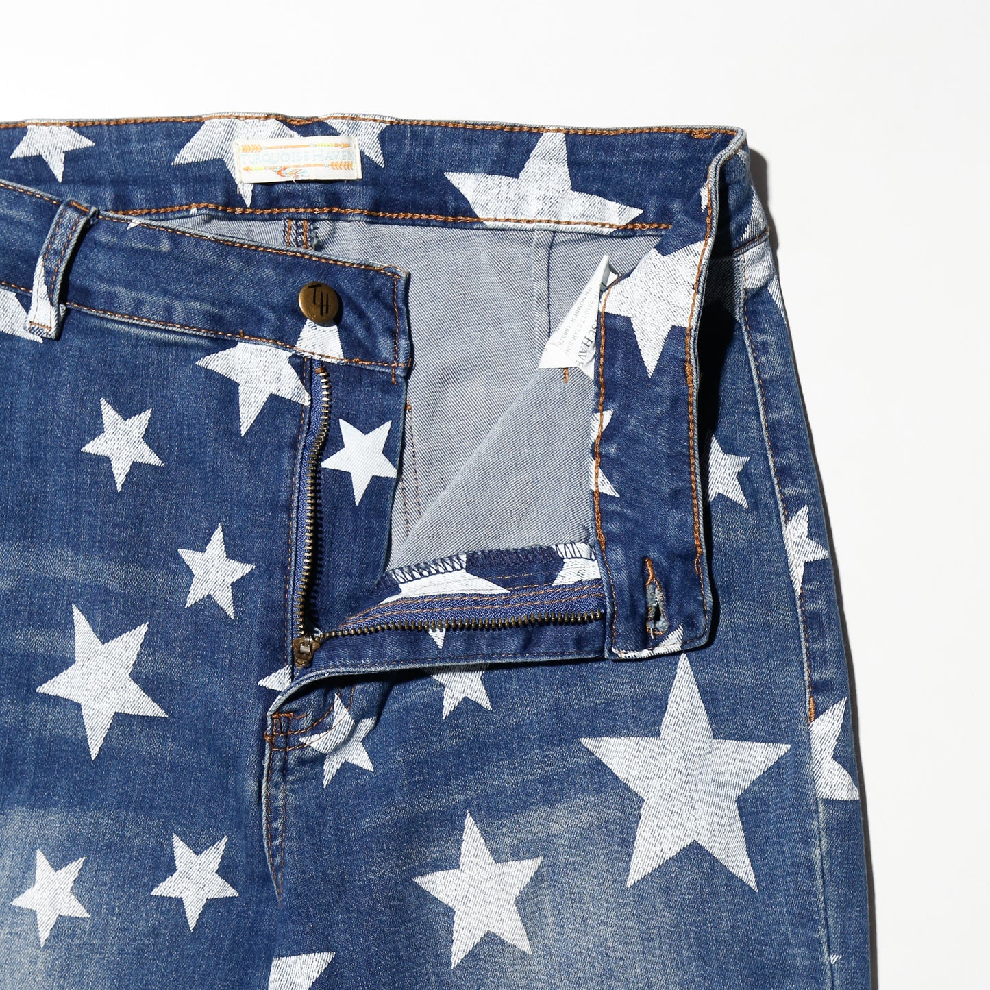vintage faded star mega flare jeans