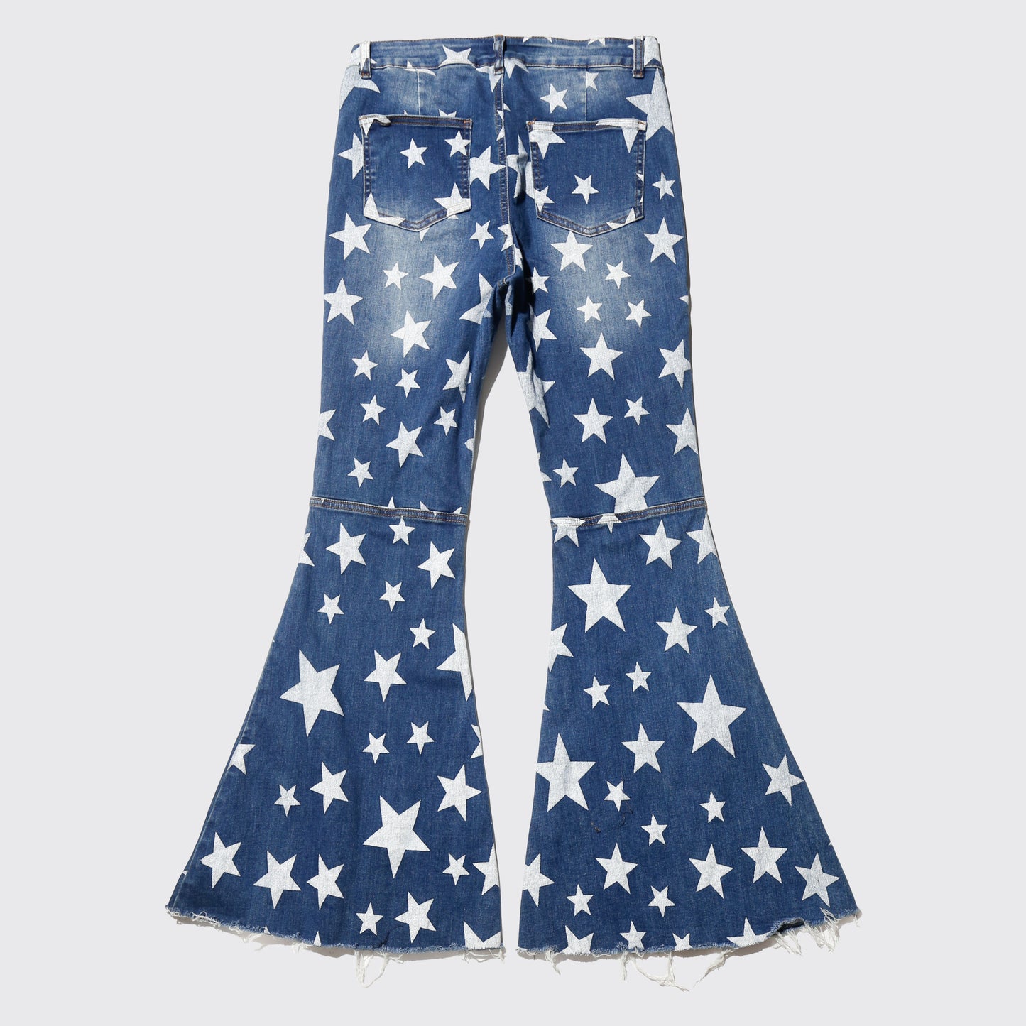 vintage faded star mega flare jeans