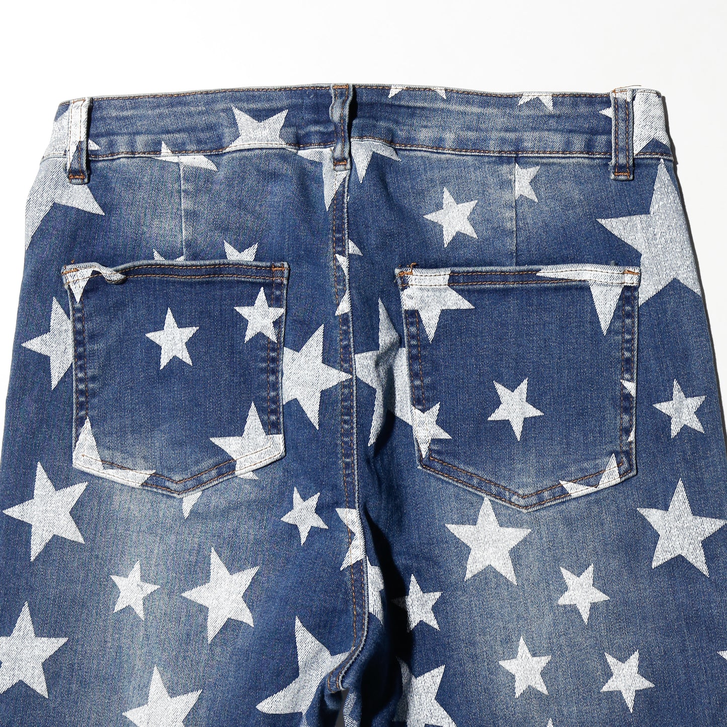 vintage faded star mega flare jeans