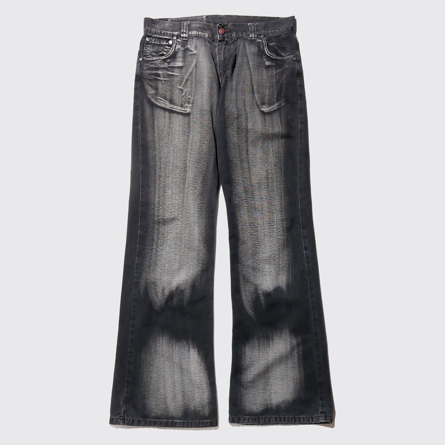 vintage aging flare jeans