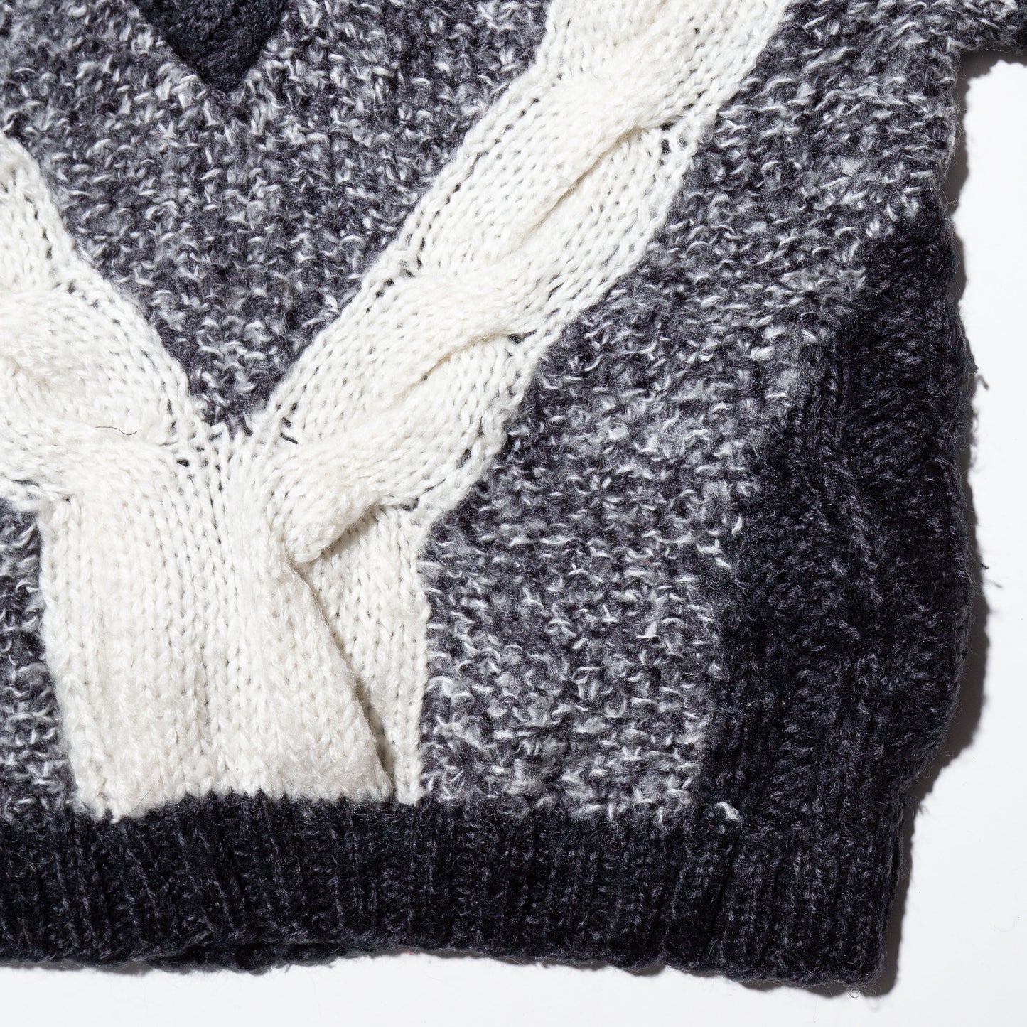 vintage cable v sweater