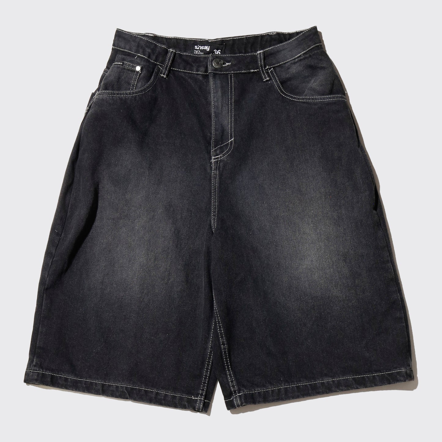 vintage faded denim bermuda shorts