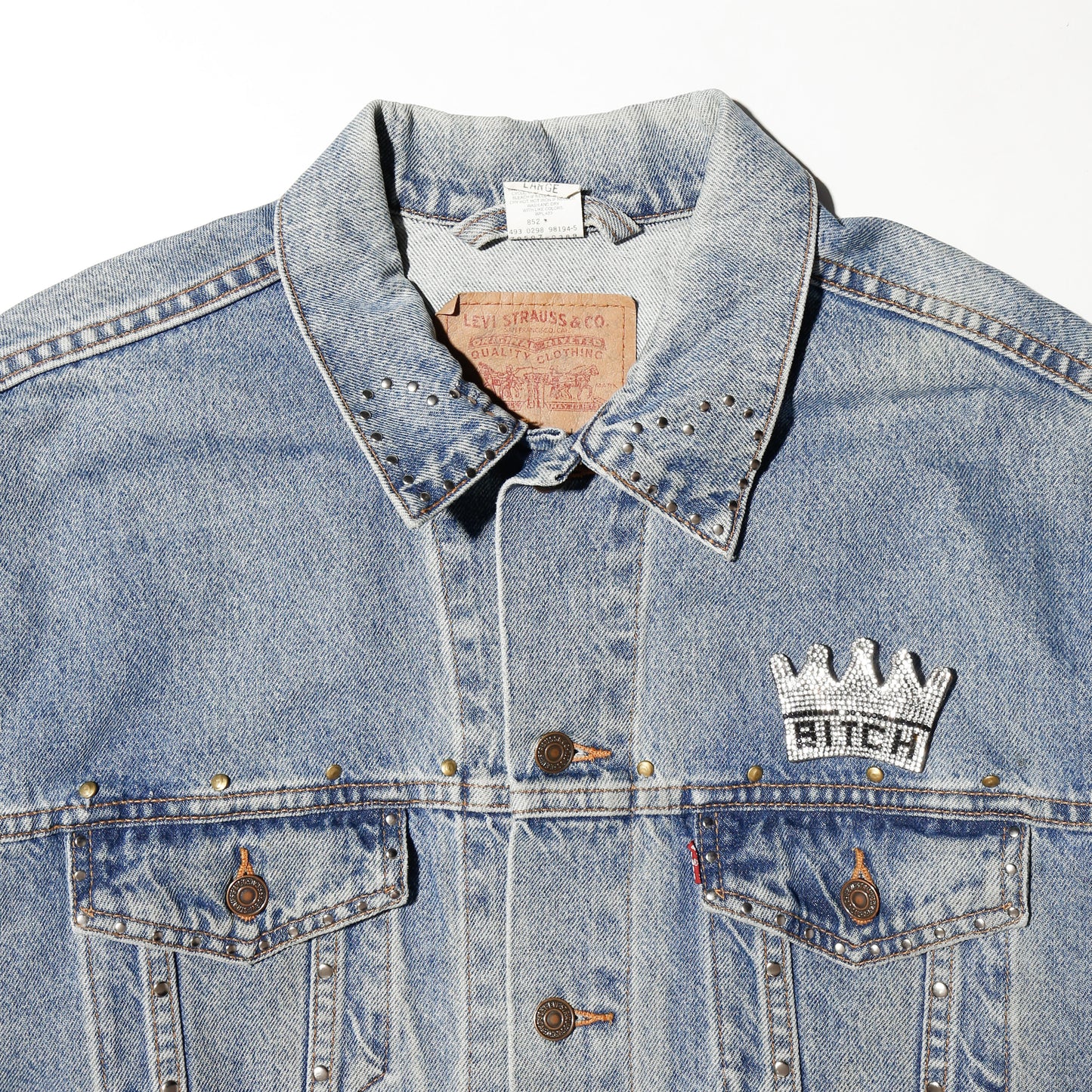 *one-off 90's levi's bitch crown custom trucker jacket
