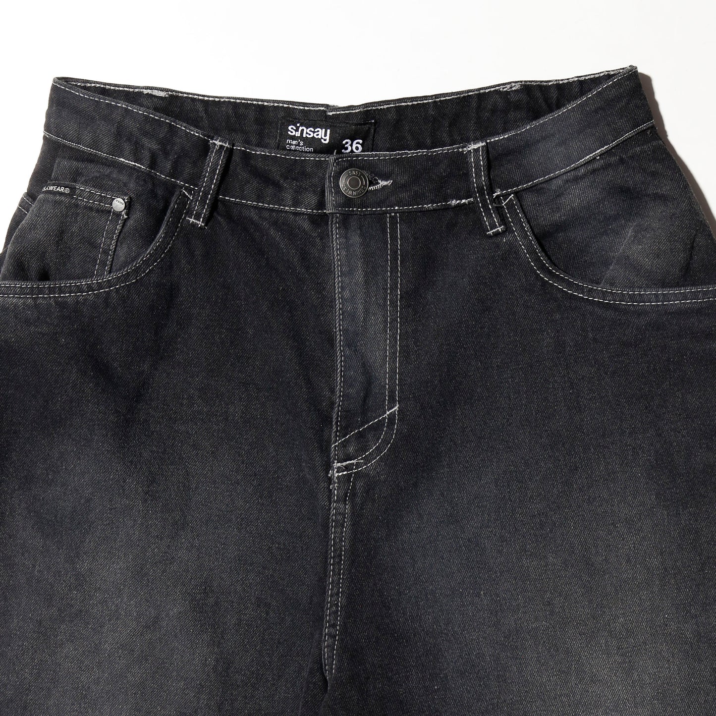 vintage faded denim bermuda shorts