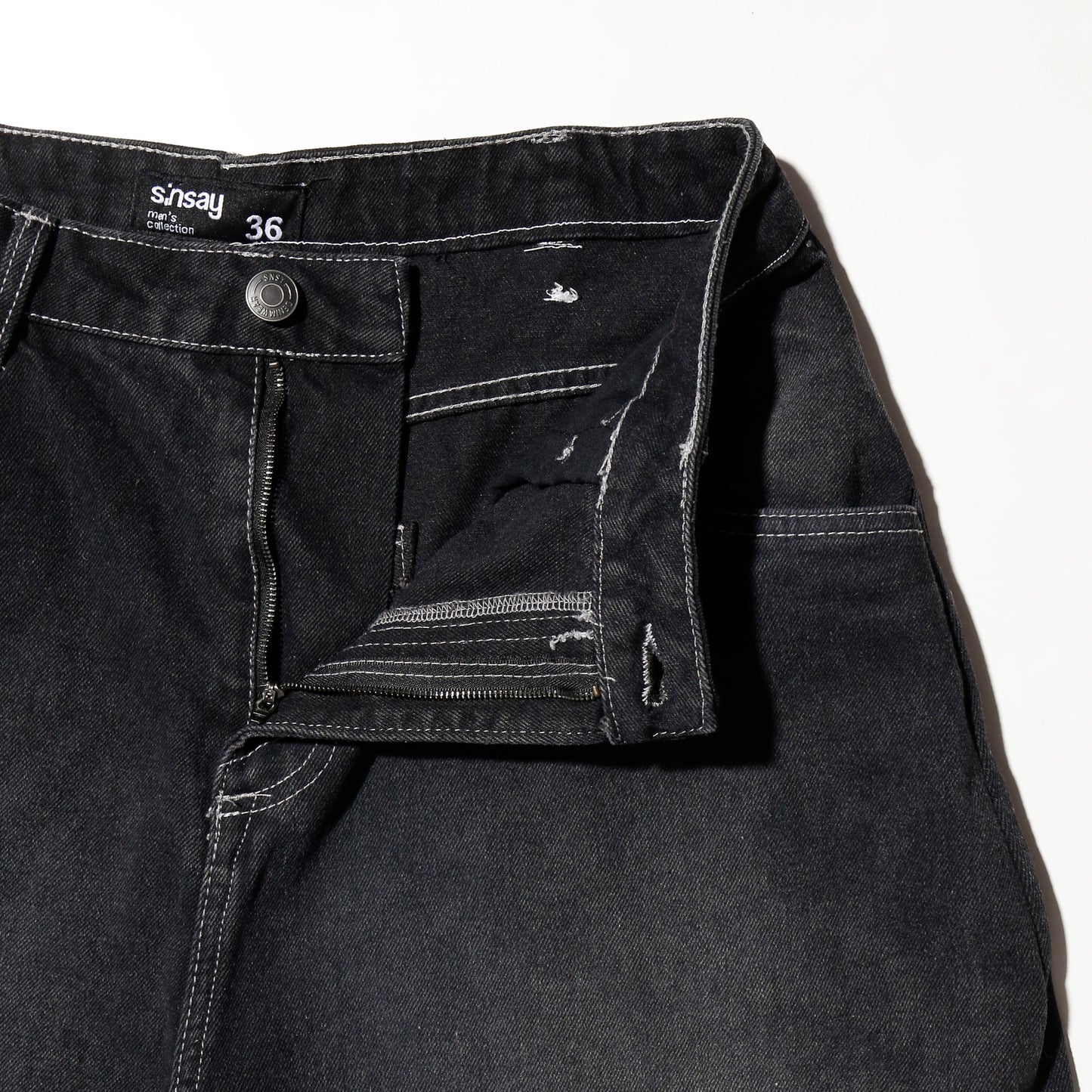 vintage faded denim bermuda shorts