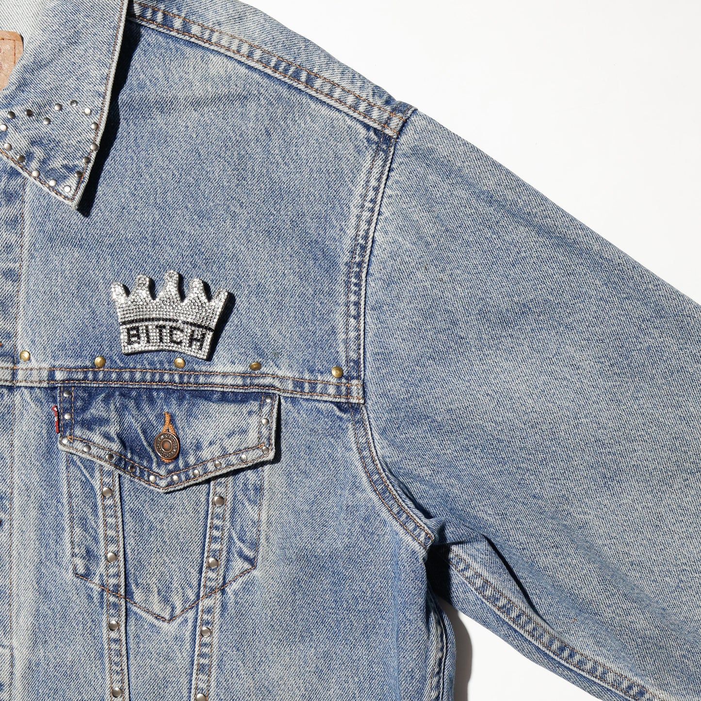 *one-off 90's levi's bitch crown custom trucker jacket