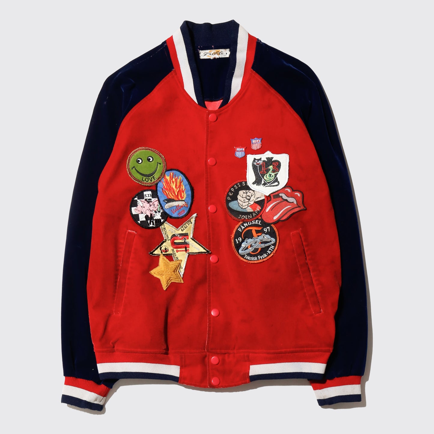 *one-off custom velvet varsity jacket