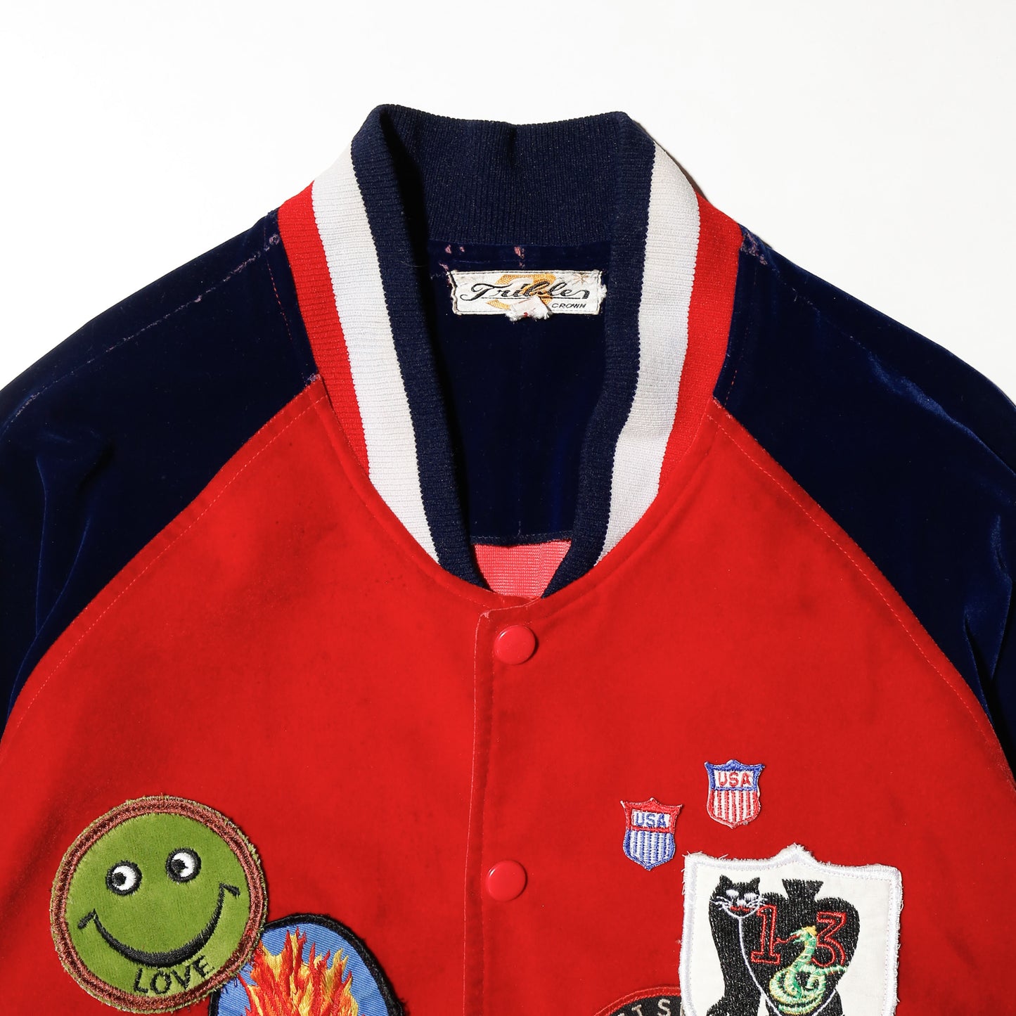 *one-off custom velvet varsity jacket