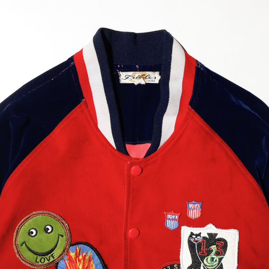 *one-off custom velvet varsity jacket