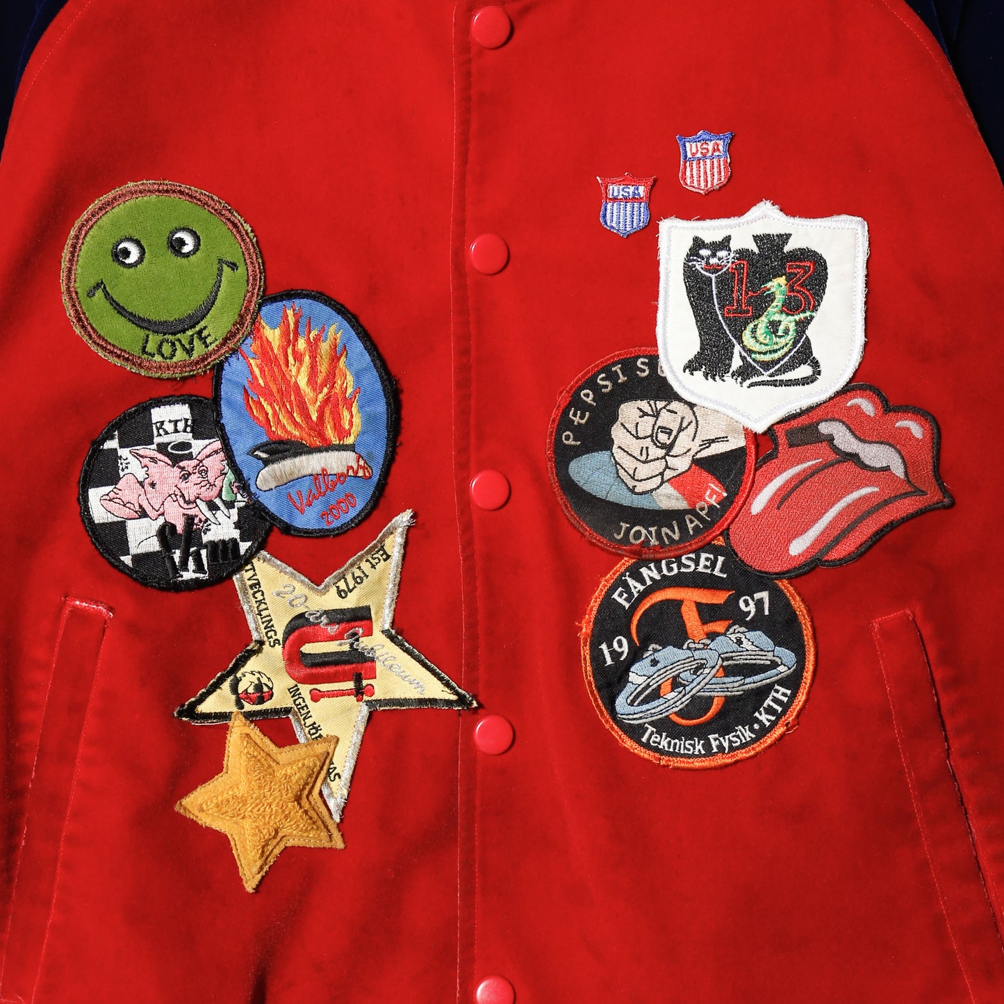 *one-off custom velvet varsity jacket