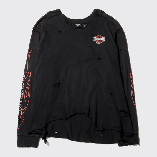 *one-off harley-davidson flame  pattern broken l/s