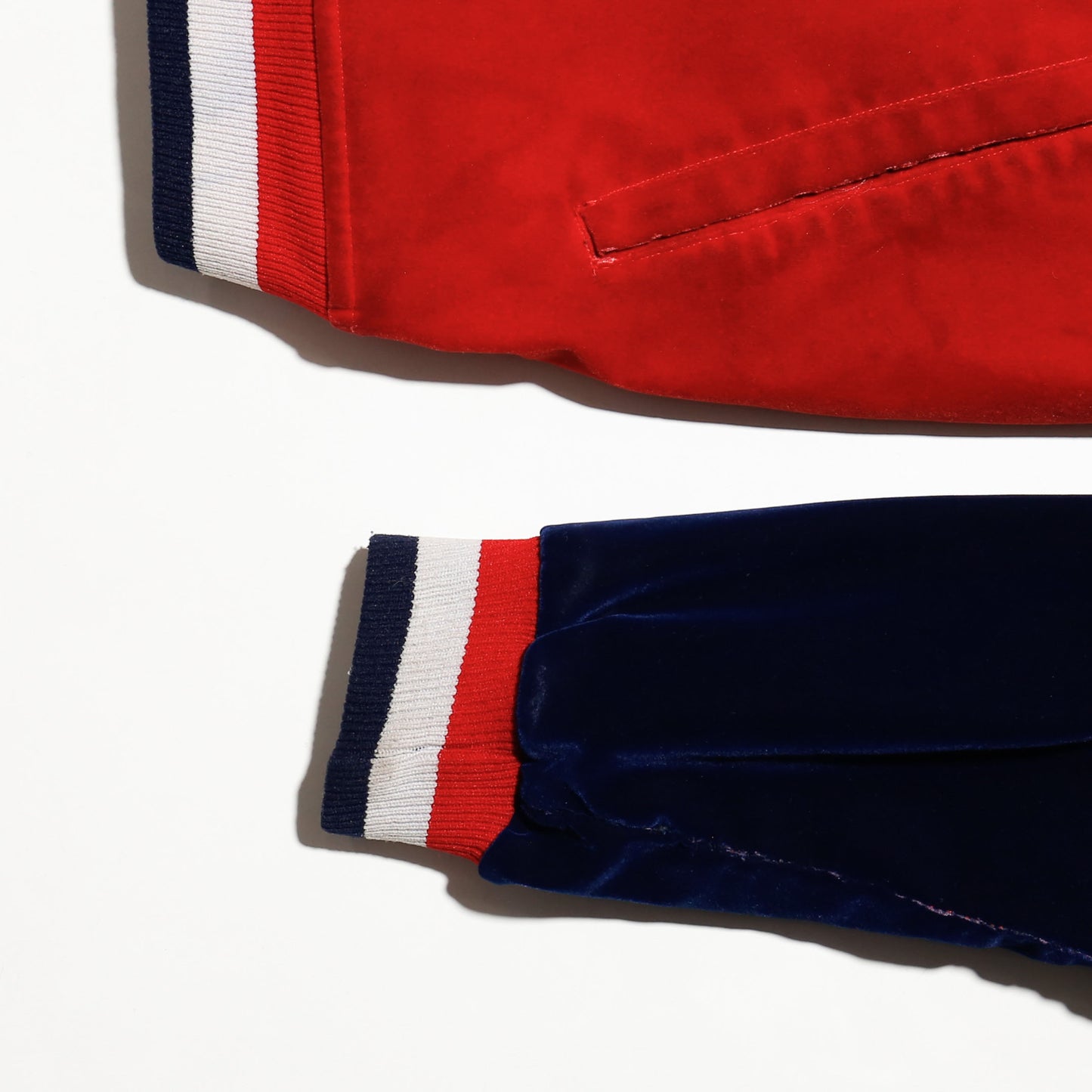 *one-off custom velvet varsity jacket