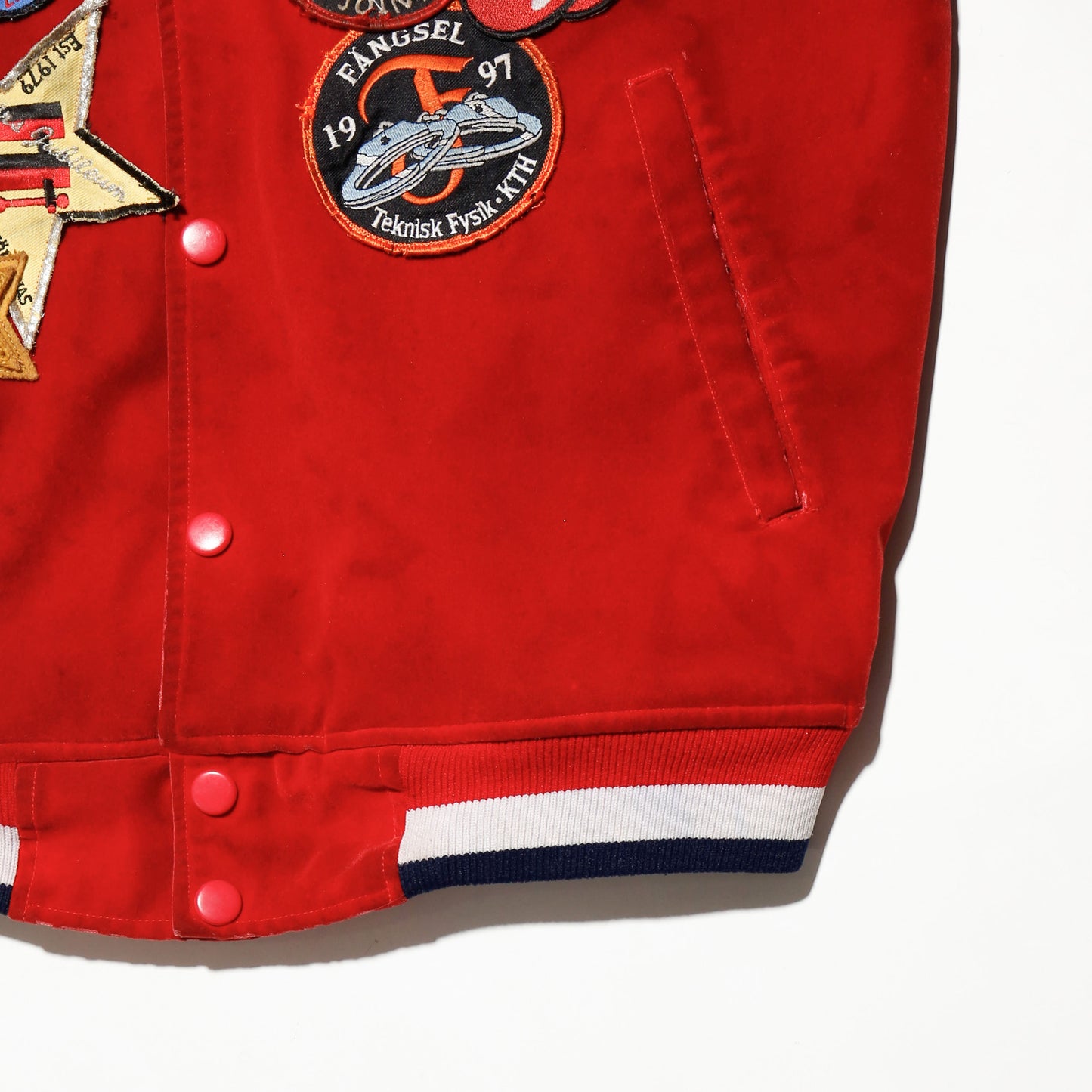 *one-off custom velvet varsity jacket