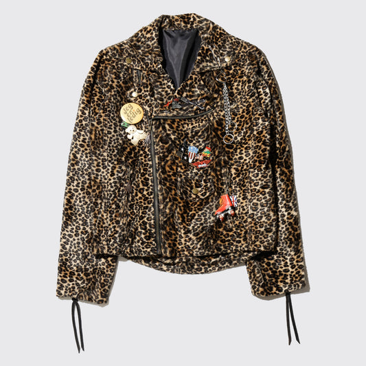 *one-off custom leopard velour riders jacket