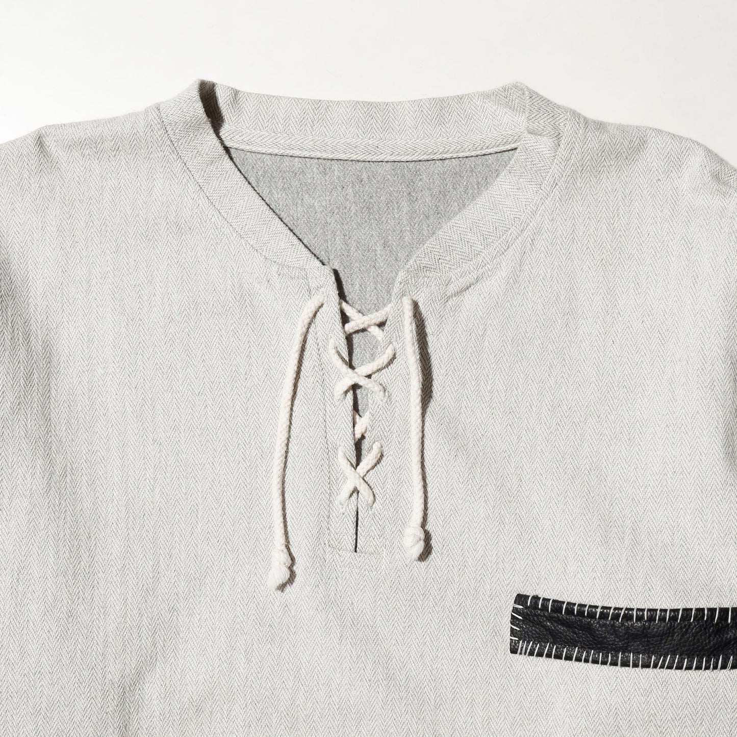 vintage hybrid lace up herringbone pullover