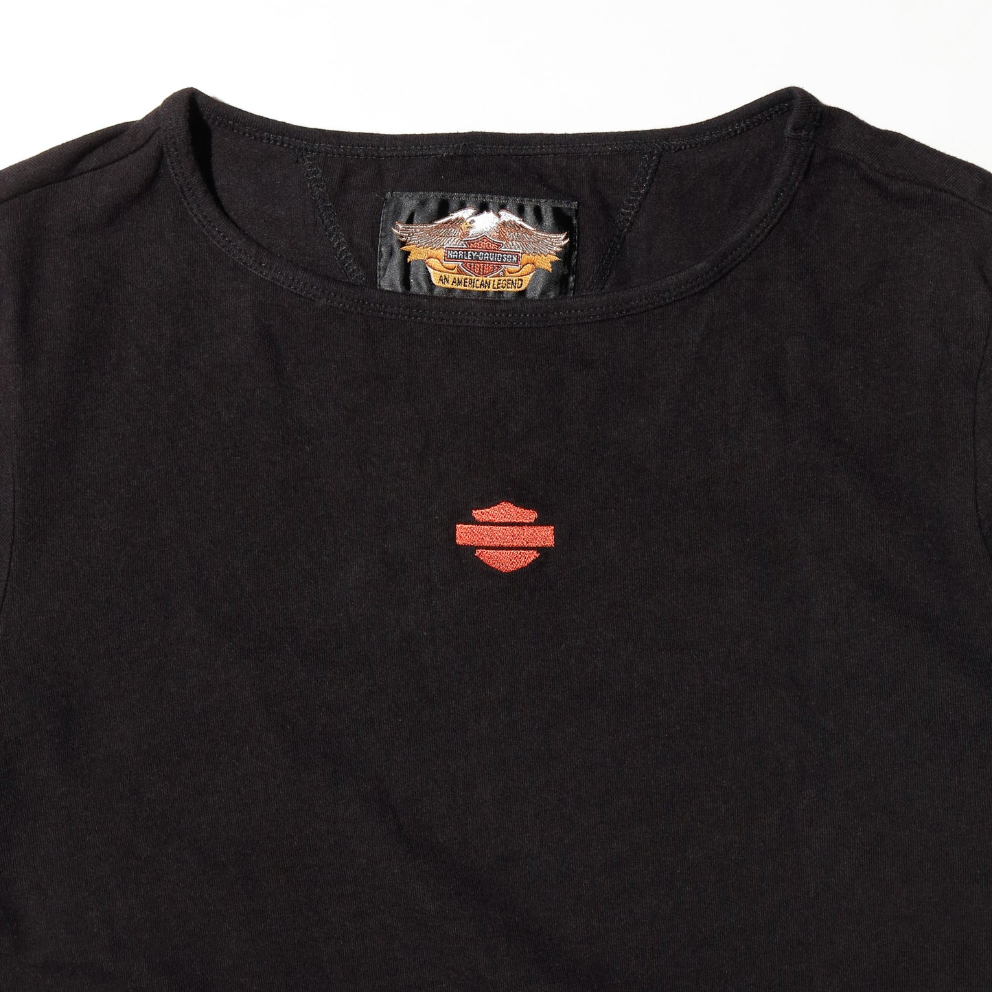 vintage harley-davidson broderied lace up t-shirt