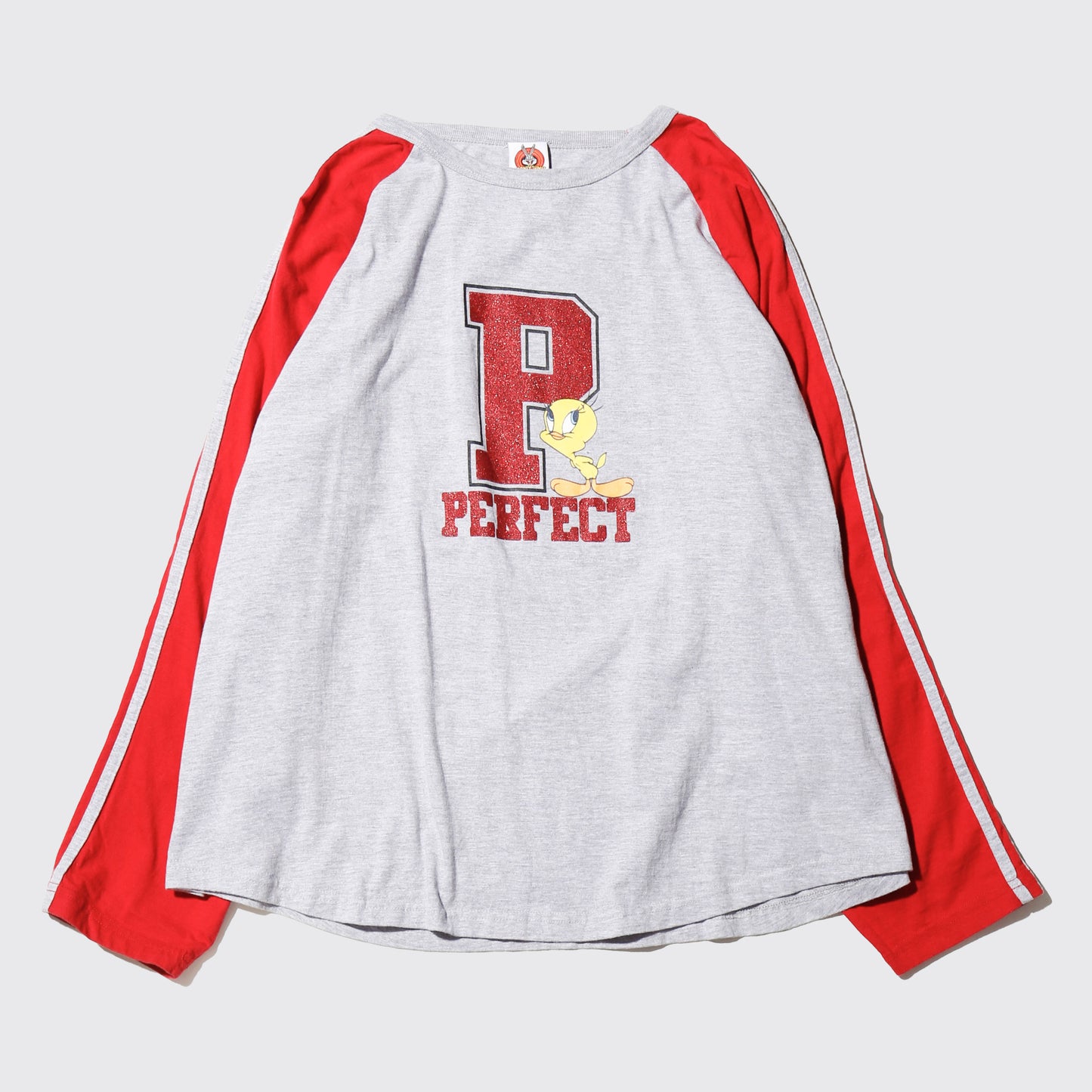vintage looney tunes tweety "PERFECT" line raglan l/s