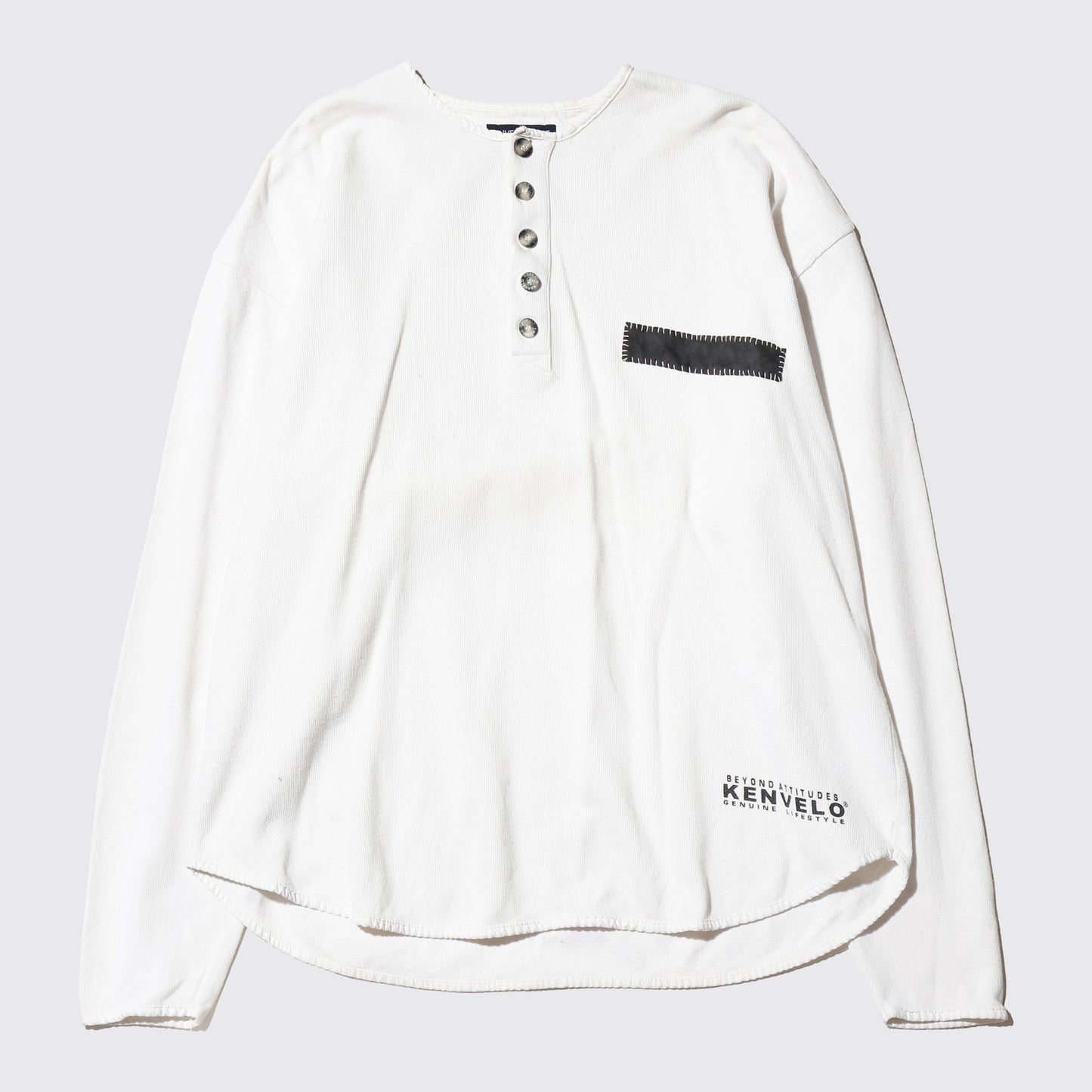 vintage patched henry neck  pullover