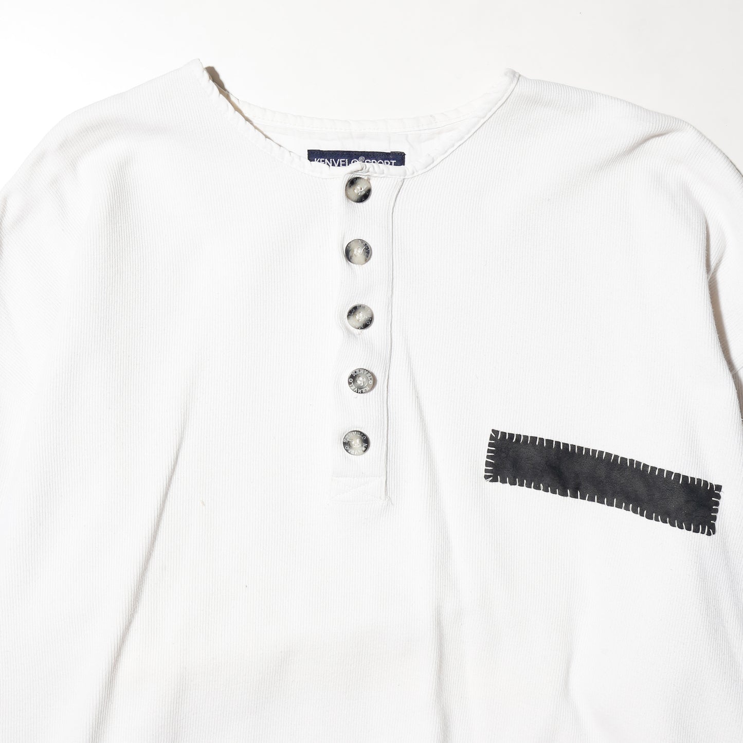 vintage patched henry neck  pullover