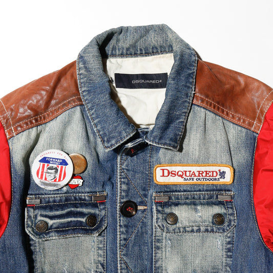 late00's Dsquared2 hybrid trucker jacket