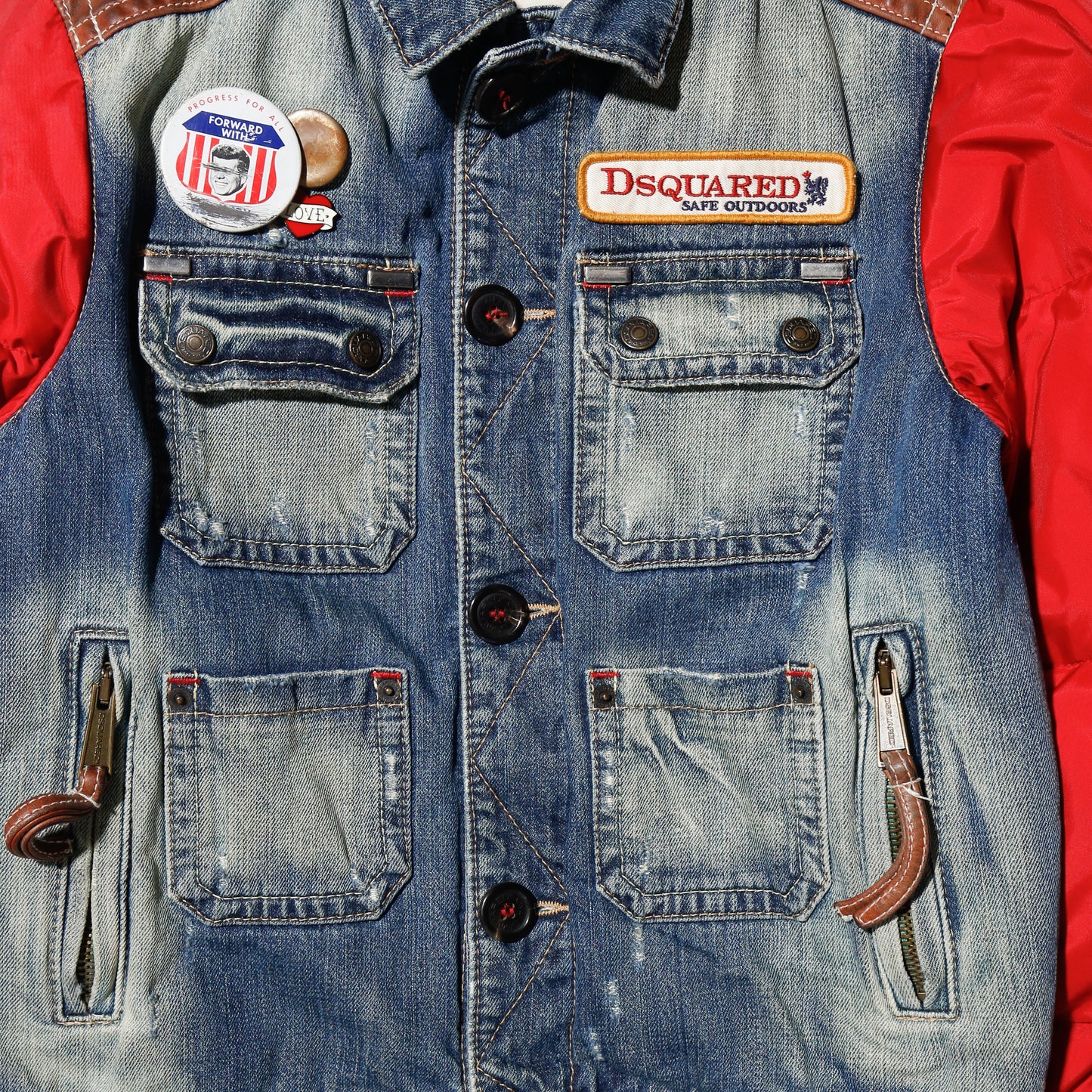 late00's Dsquared2 hybrid trucker jacket