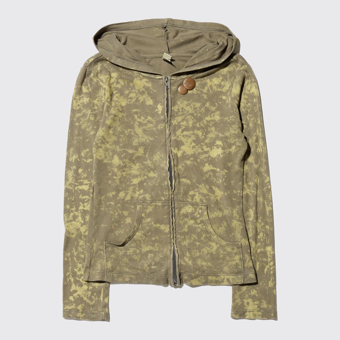 vintage acid camo hoodie, with copper badge