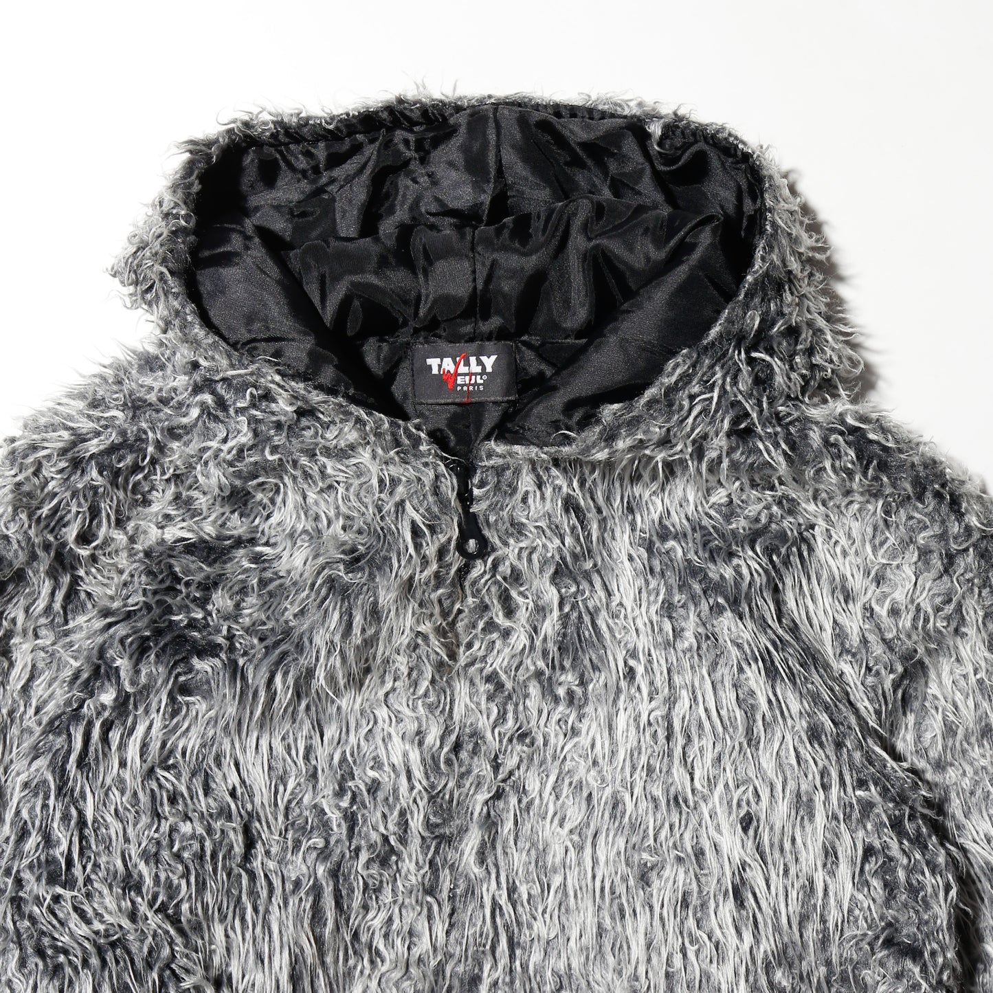 vintage euro cropped faux fur hoodie