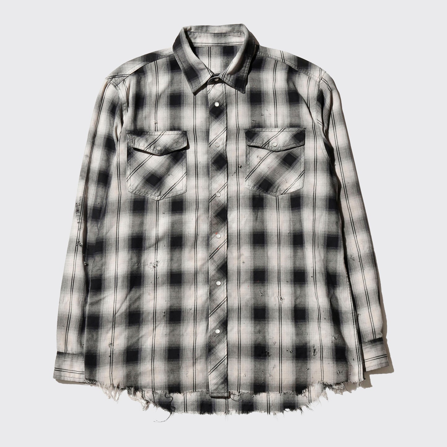 *one-off ombre check broken shirt