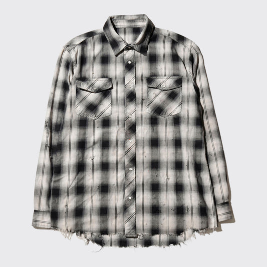 *one-off ombre check broken shirt
