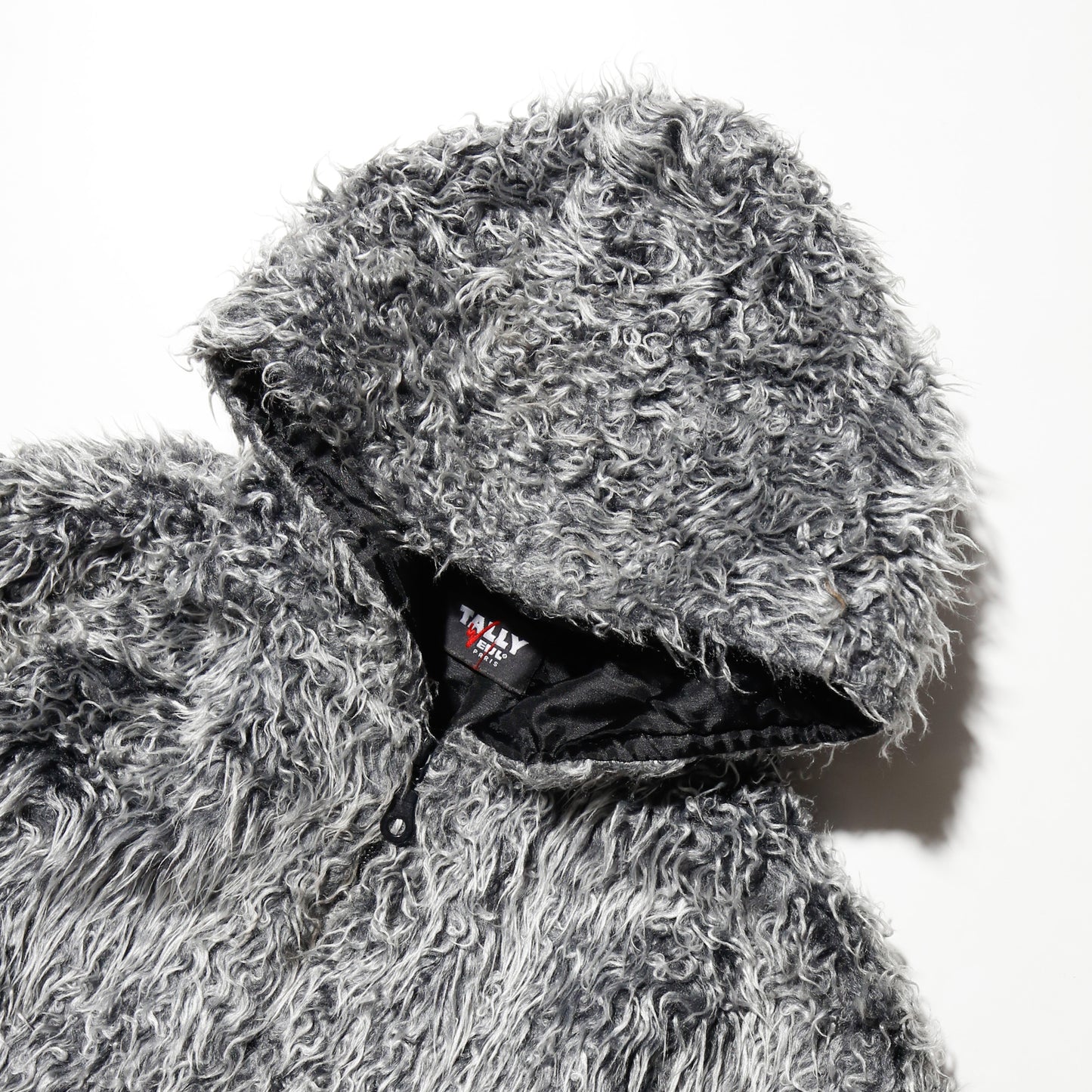 vintage euro cropped faux fur hoodie