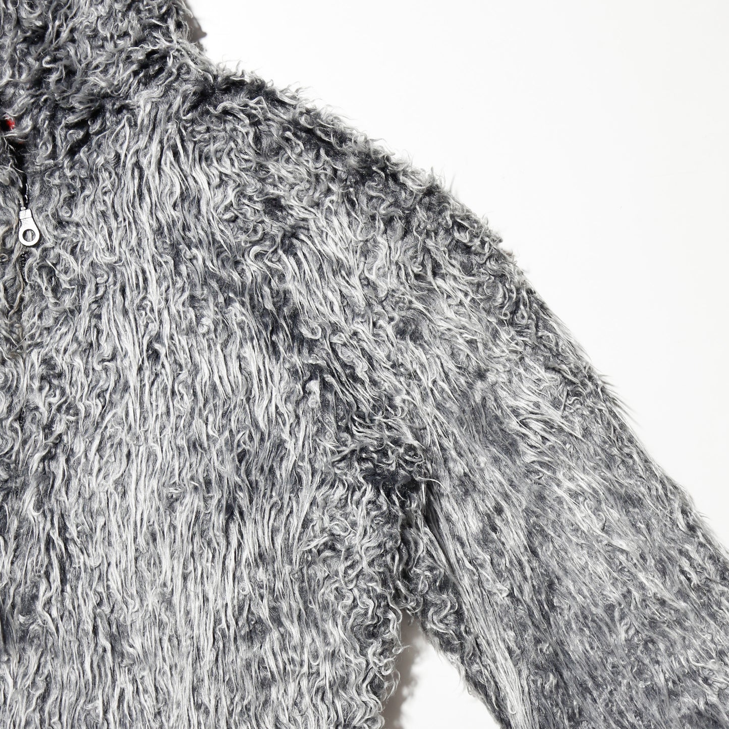 vintage euro cropped faux fur hoodie