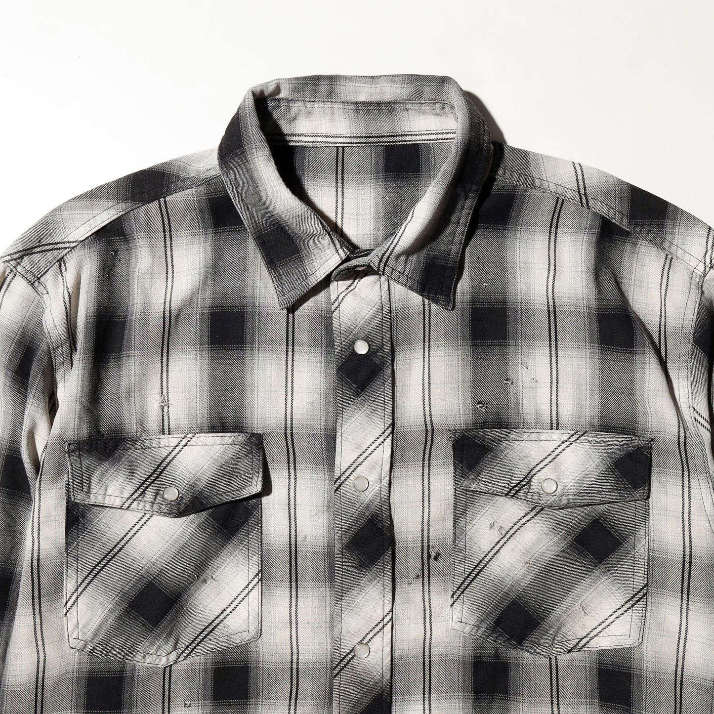 *one-off ombre check broken shirt
