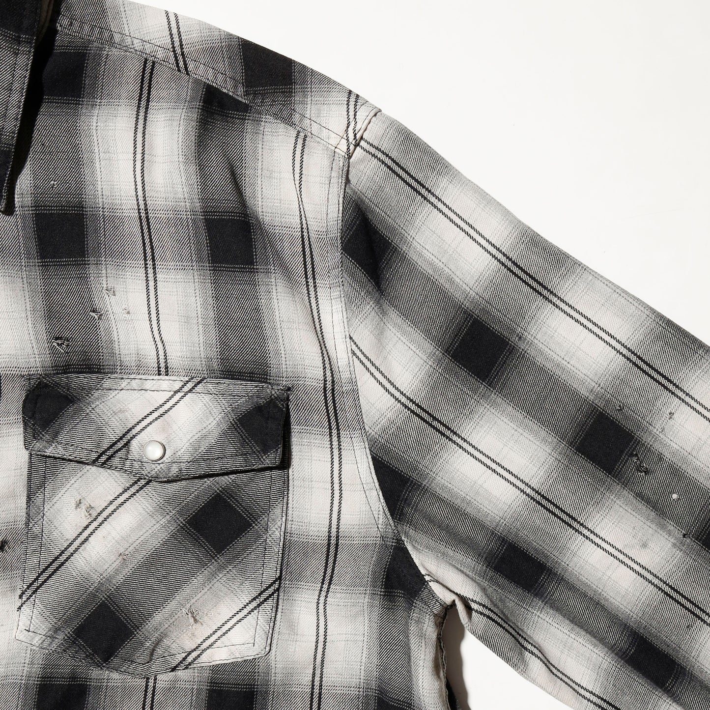 *one-off ombre check broken shirt