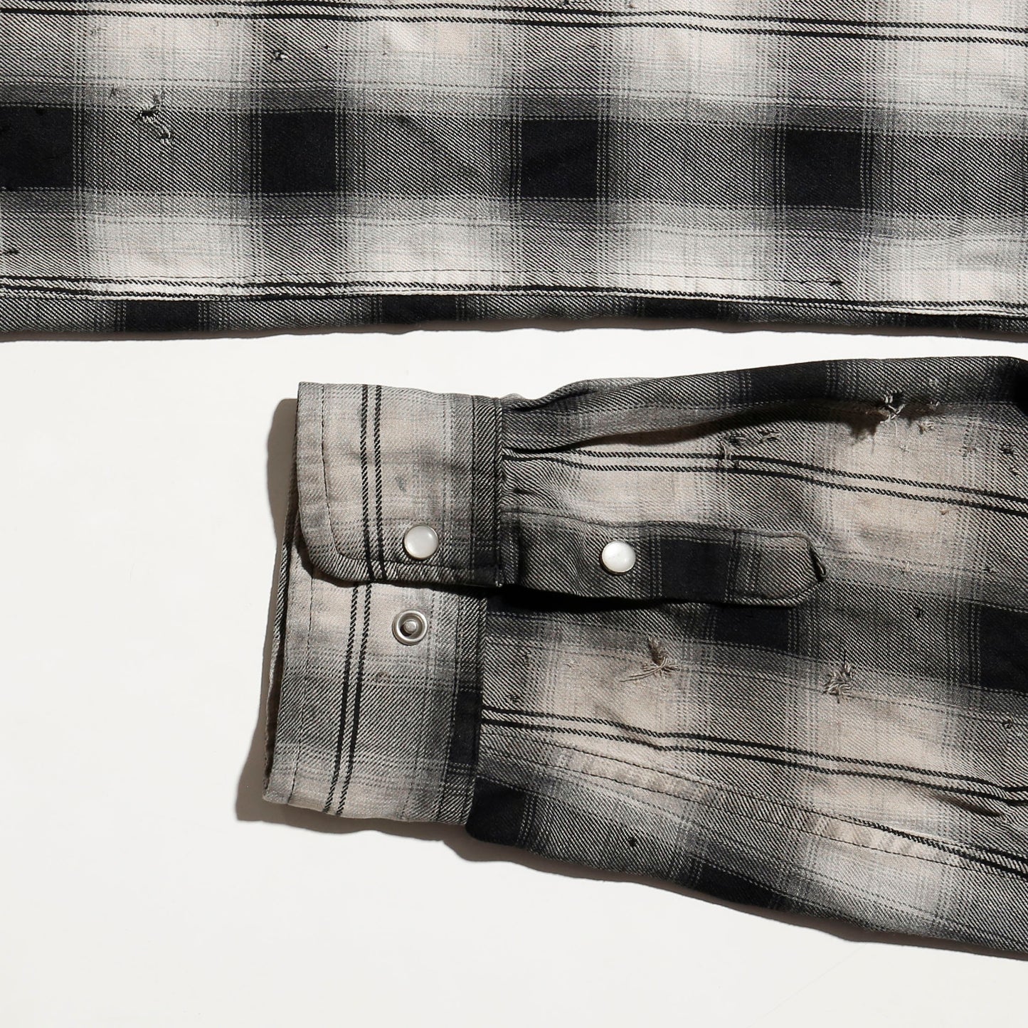 *one-off ombre check broken shirt