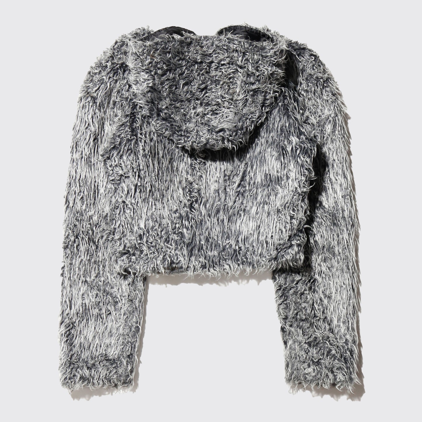 vintage euro cropped faux fur hoodie