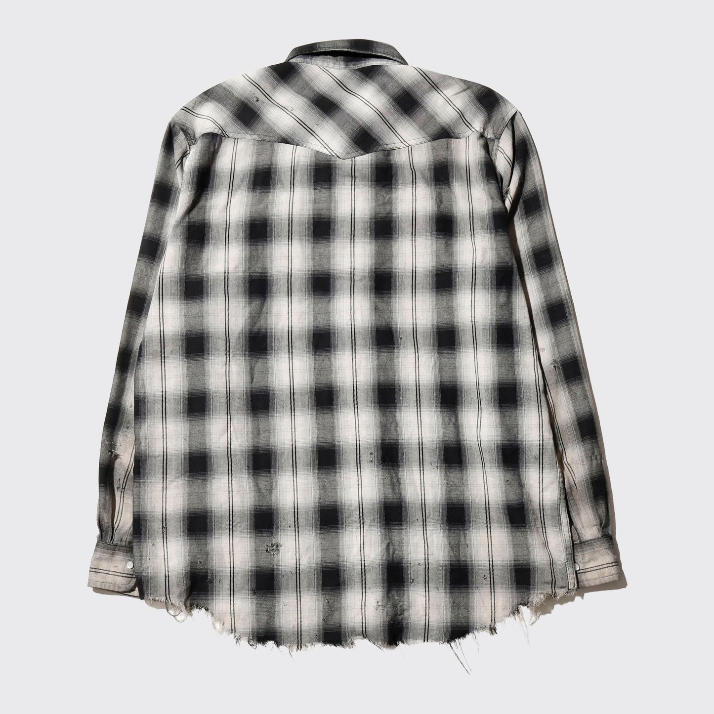 *one-off ombre check broken shirt