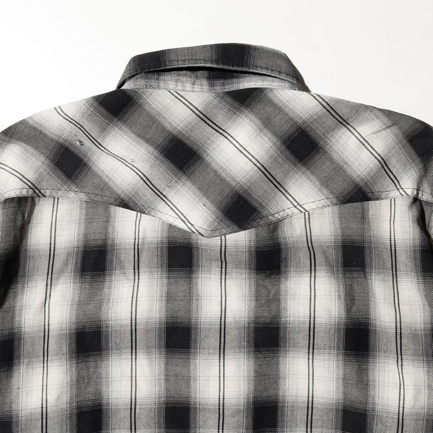 *one-off ombre check broken shirt