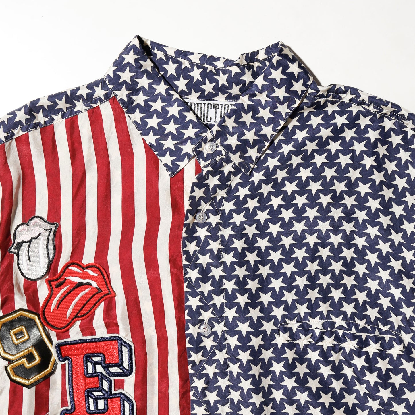 *one-off custom star and stripe silk shirt