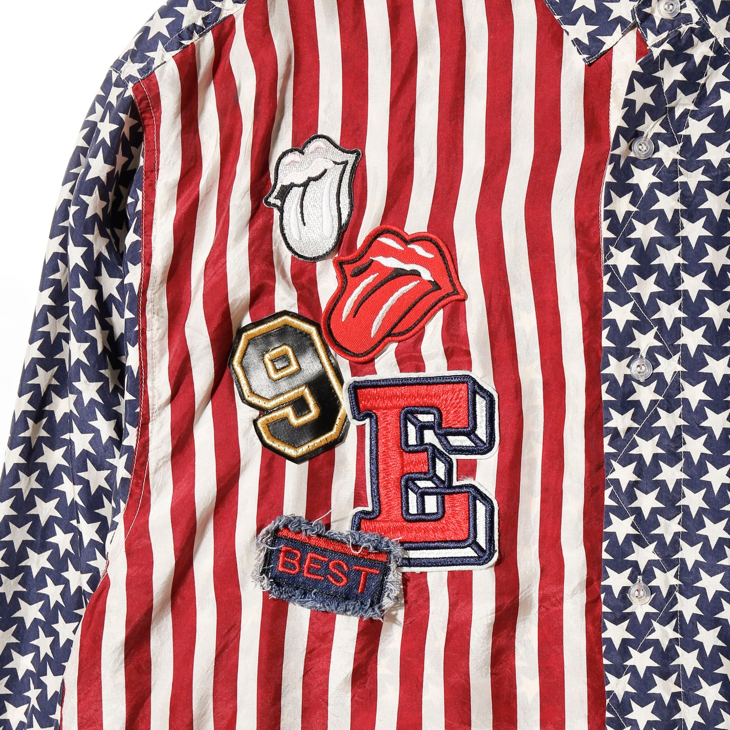 *one-off custom star and stripe silk shirt
