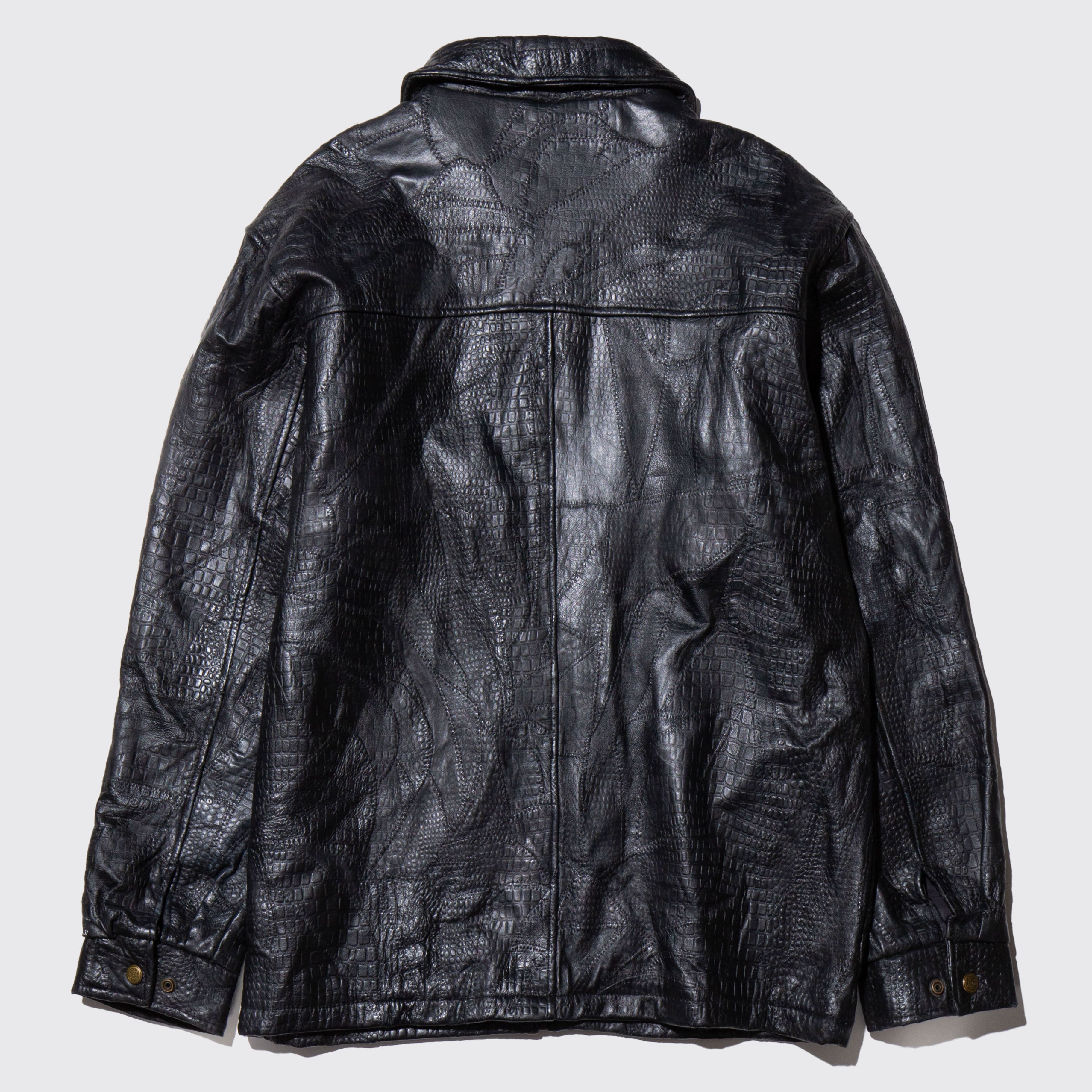 vintage croc pattern leather jacket – NOILL