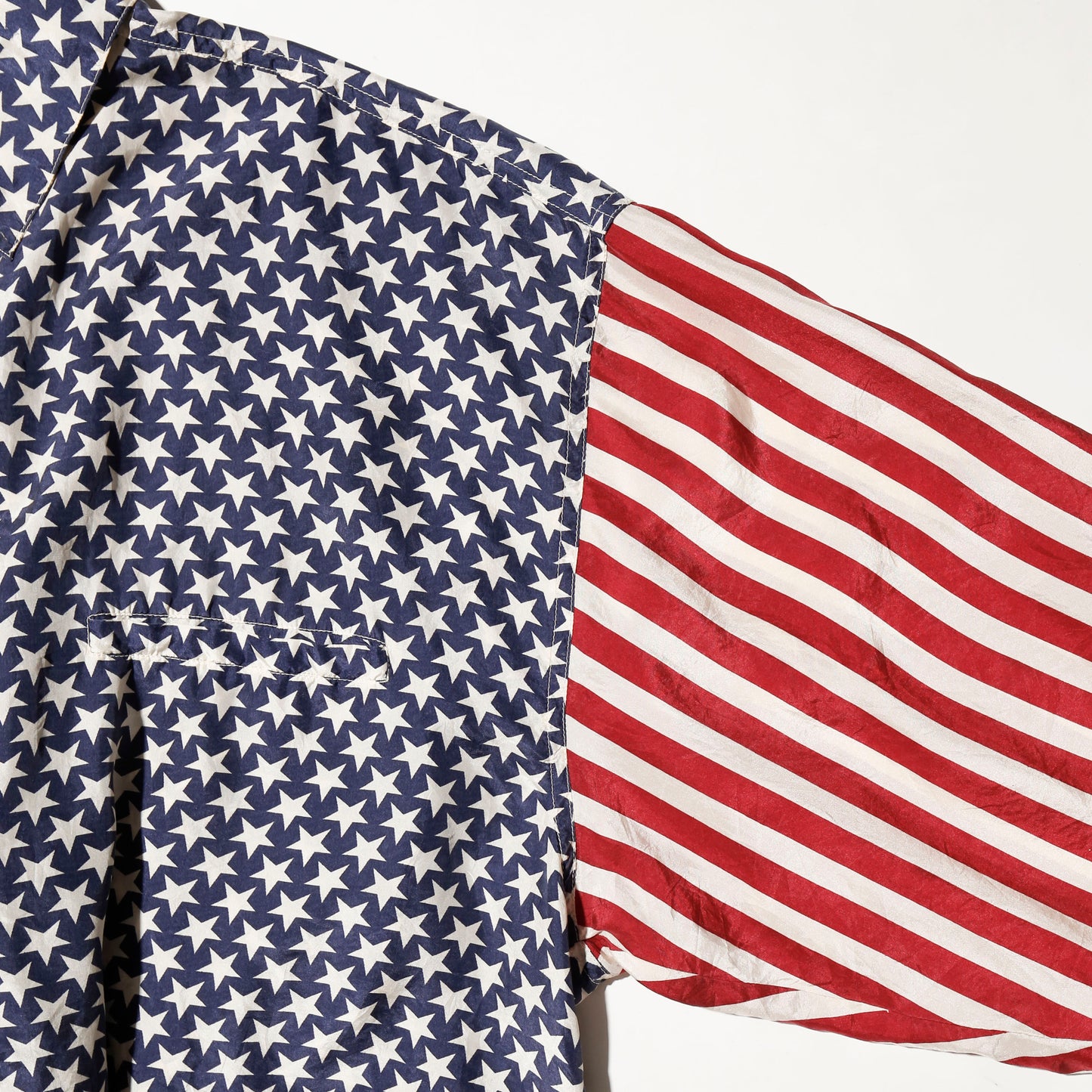 *one-off custom star and stripe silk shirt