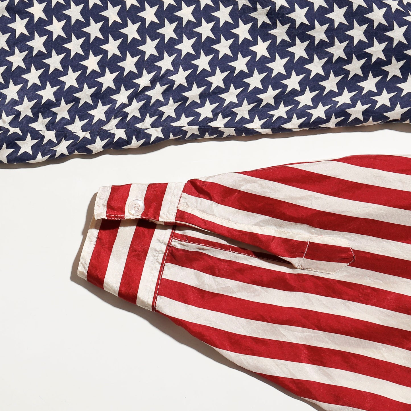 *one-off custom star and stripe silk shirt
