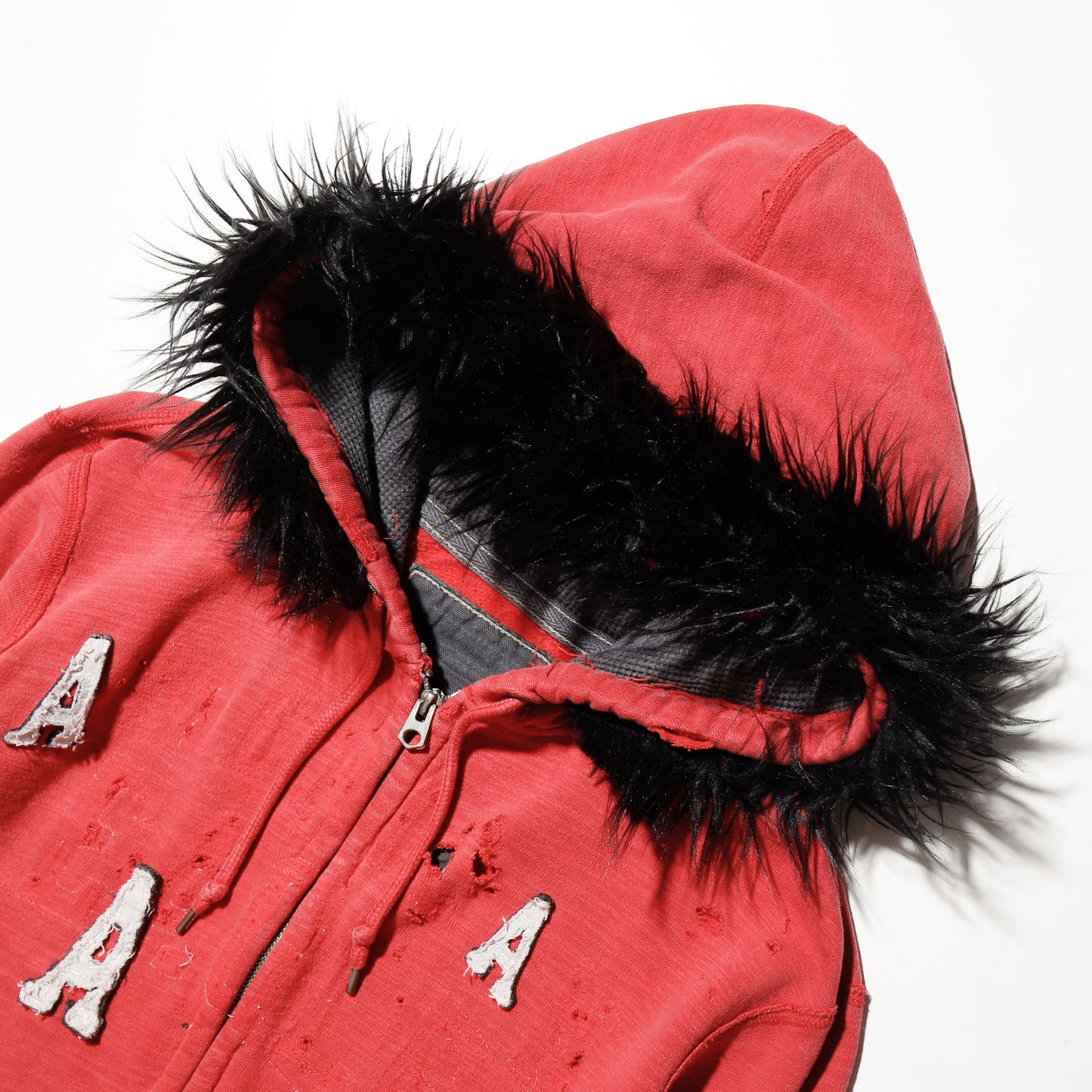 *one-off with fur dust hoodie