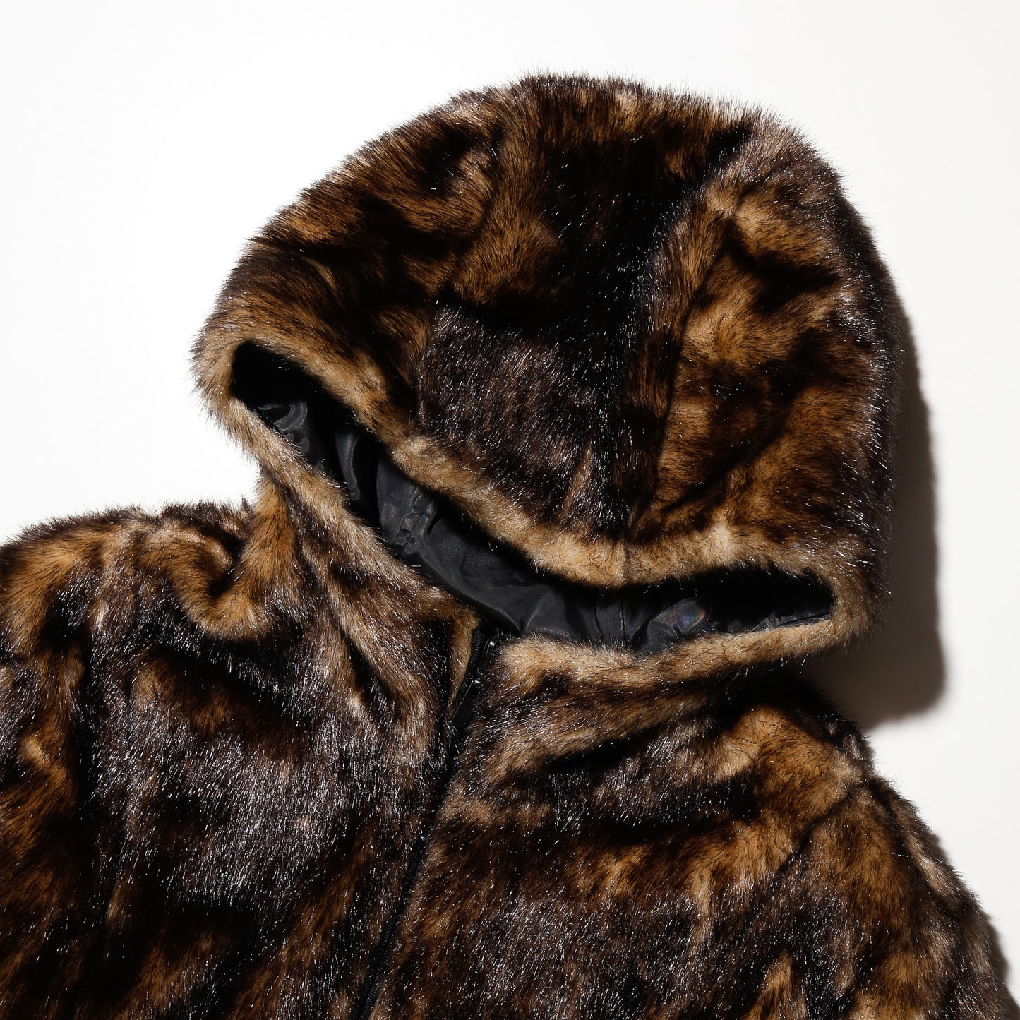 vintage faux fur hooded jacket