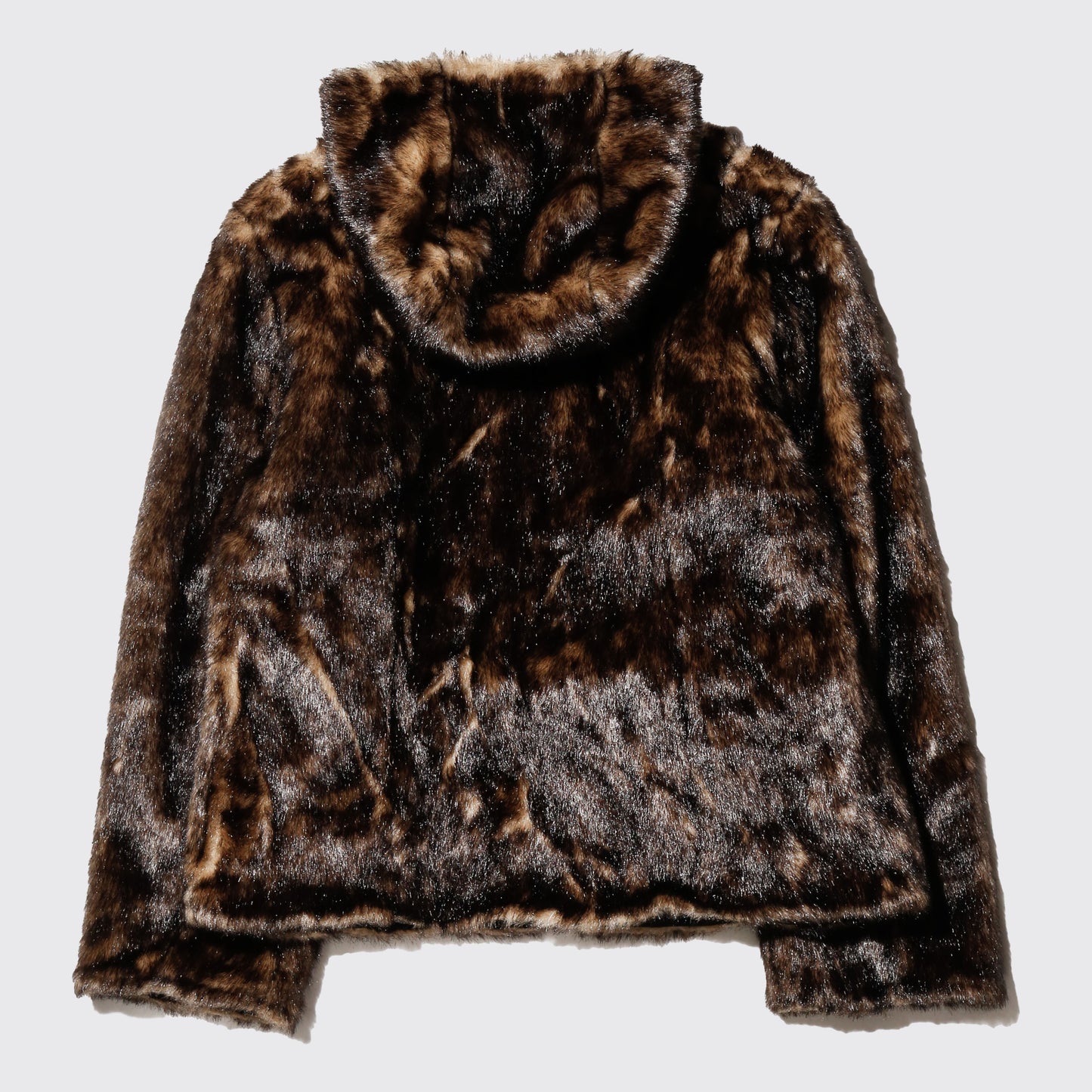 vintage faux fur hooded jacket