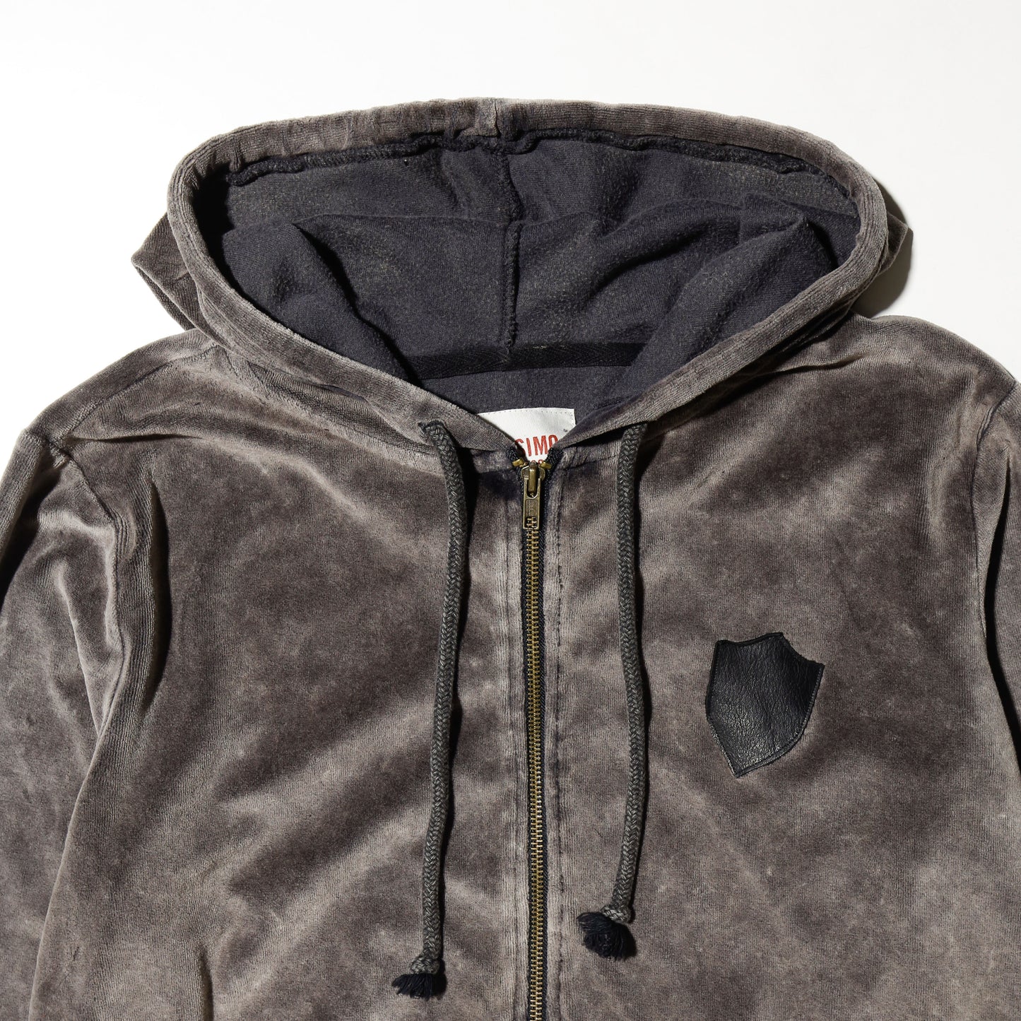 vintage emblem pile hoodie